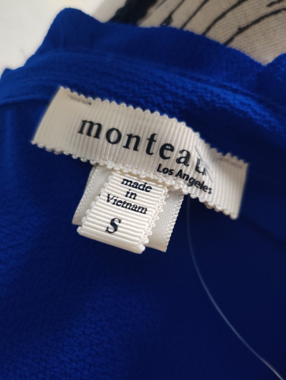 🆕 Monteau Royal Blue High Collar Flutter Sleeves Wrap Style Peplum Top_Small - Picture 6 of 9